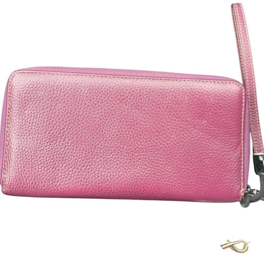 Lavemi RFID Plum Leather Zip Around Wristlet‎ Wallet